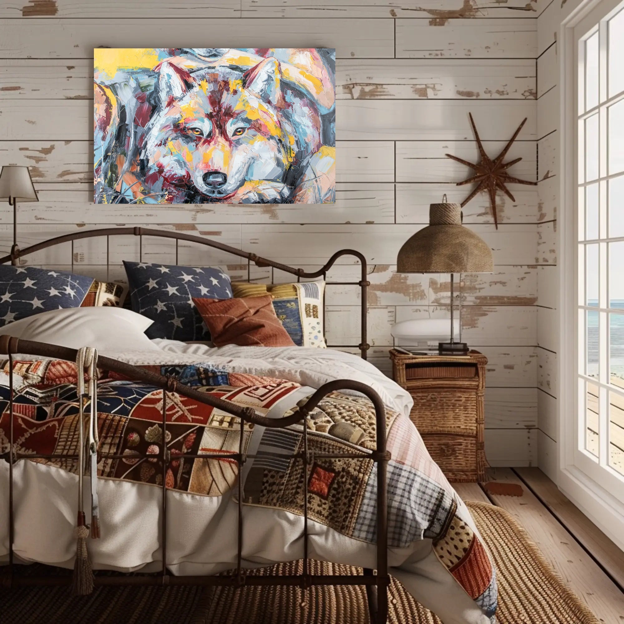 Majestic Wolf Portrait in Close-Up Animal Poster PosterGoat