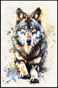 Majestic Wolf Realism Abstract Animal Artistic Poster PosterGoat