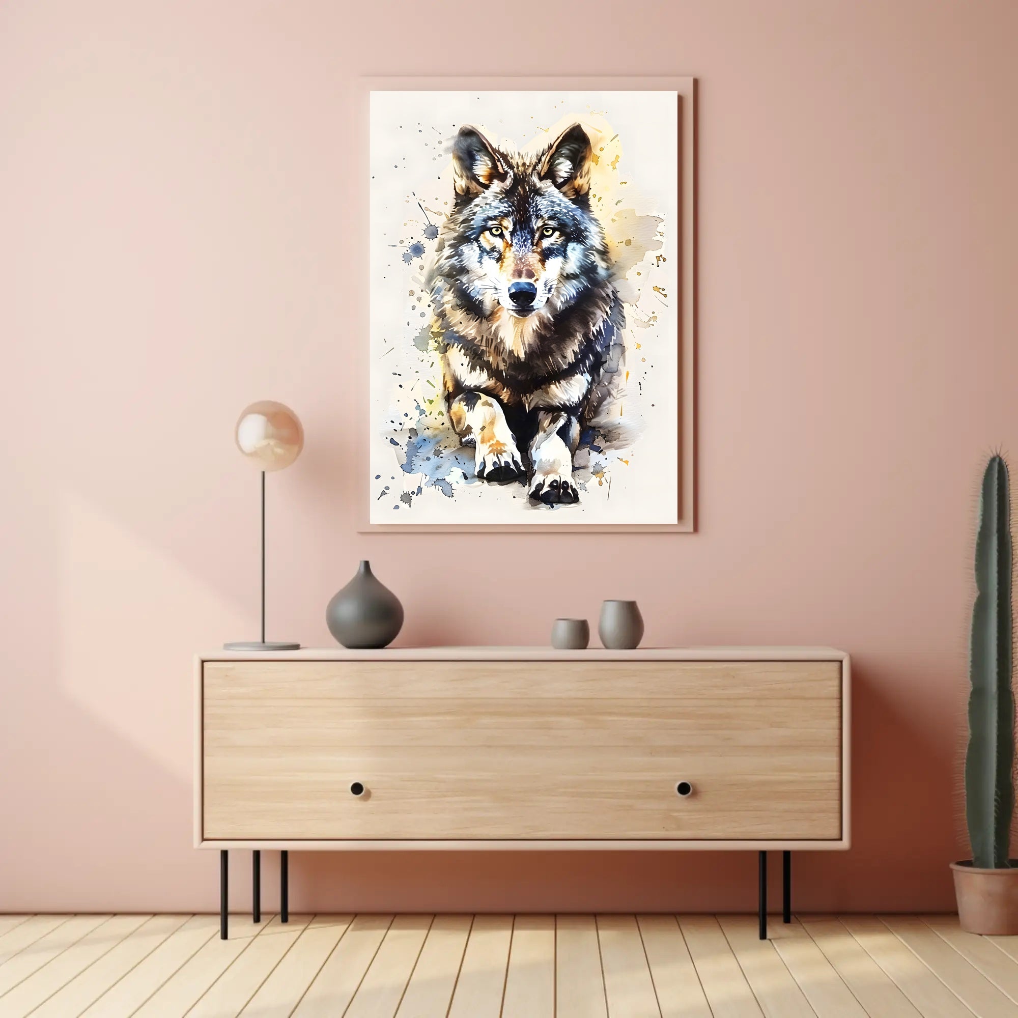 Majestic Wolf Realism Abstract Animal Artistic Poster PosterGoat