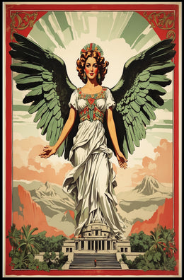 Majestic Woman with Angelic Wings Fantasy Mythology Poster PosterGoat