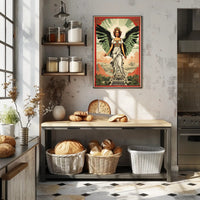 Majestic Woman with Angelic Wings Fantasy Mythology Poster PosterGoat