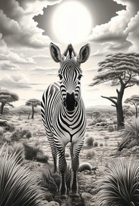 Majestic Zebra Savanna Scene Animal Poster PosterGoat