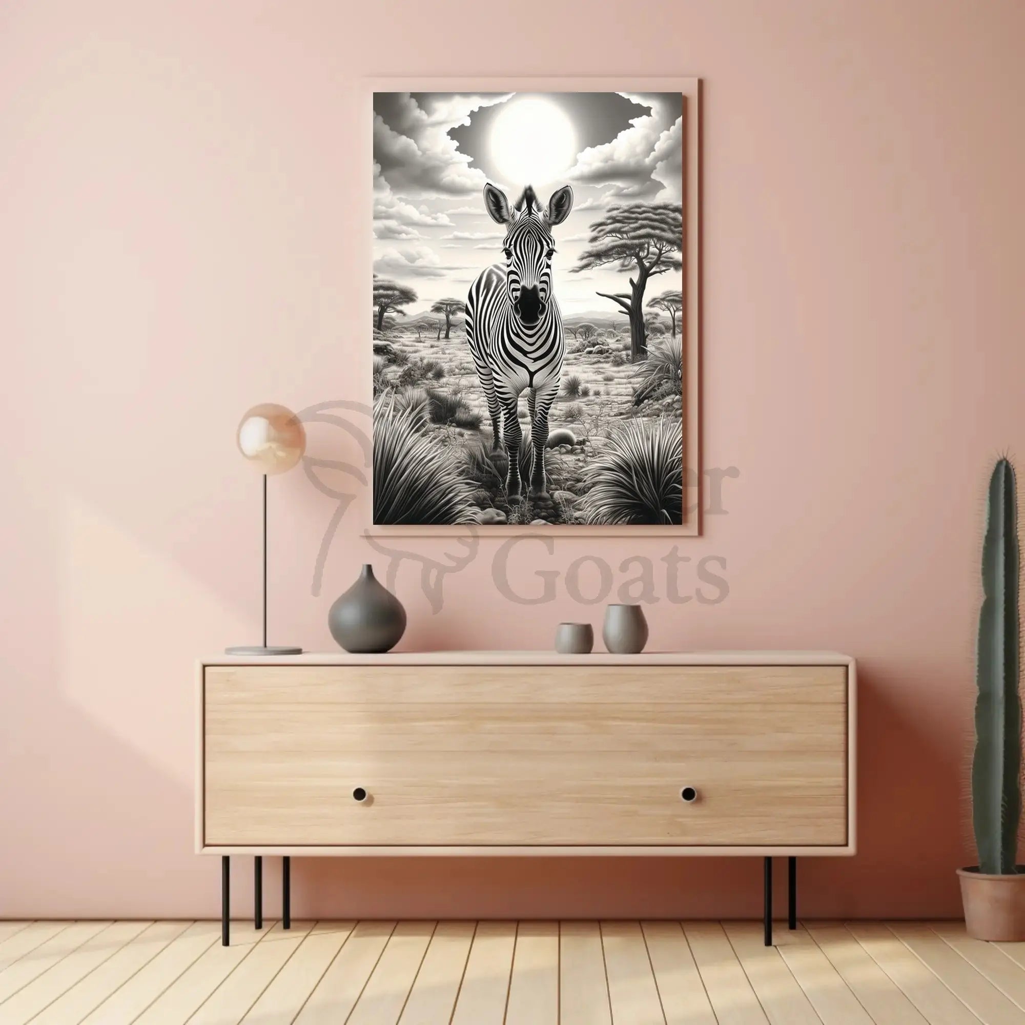 Majestic Zebra Savanna Scene Animal Poster PosterGoat