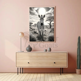Majestic Zebra Savanna Scene Animal Poster PosterGoat