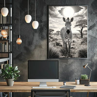 Majestic Zebra Savanna Scene Animal Poster PosterGoat