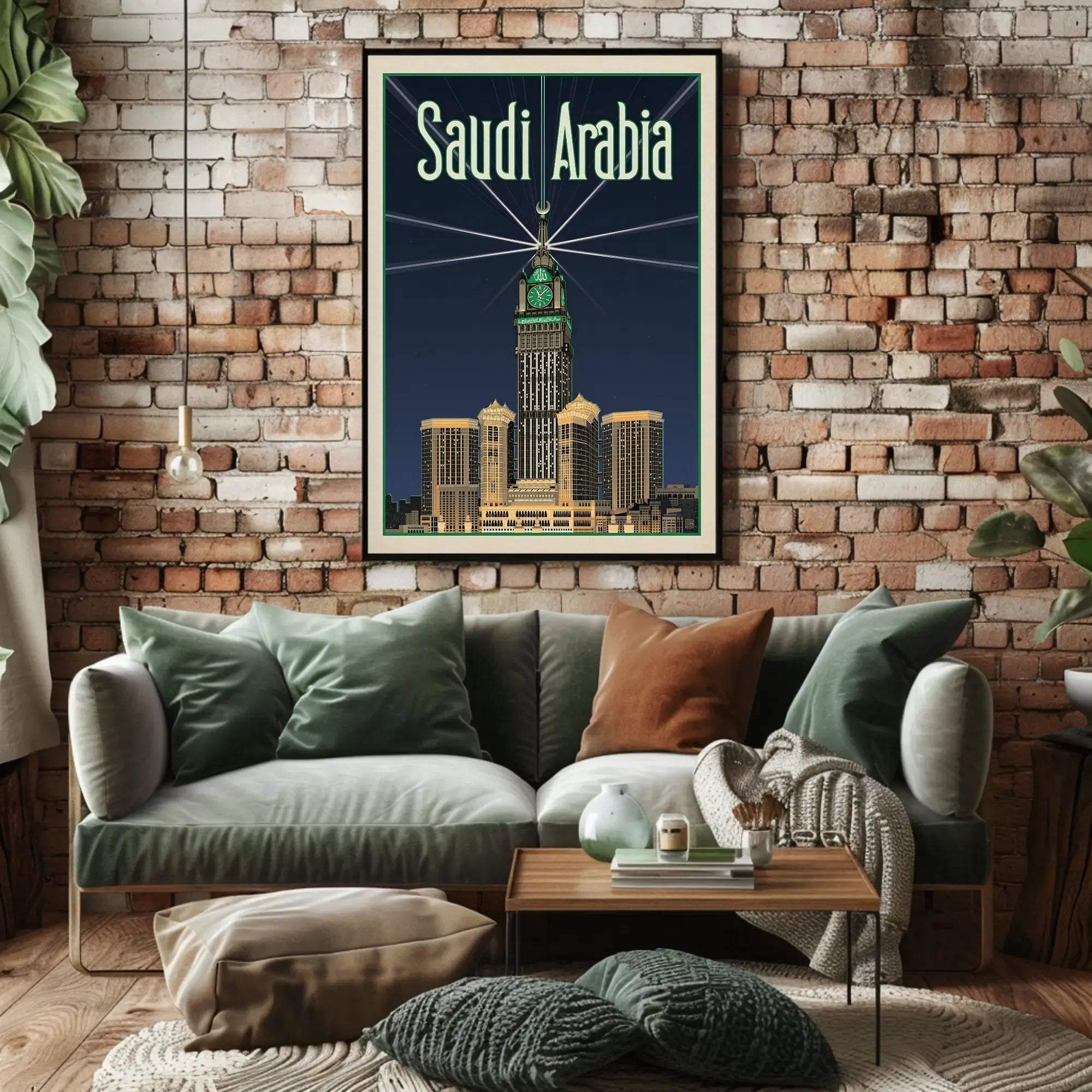 Makkah Royal Clock Tower Vintage Travel Poster PosterGoat