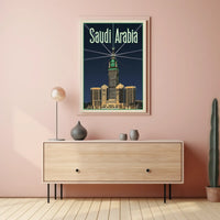 Makkah Royal Clock Tower Vintage Travel Poster PosterGoat