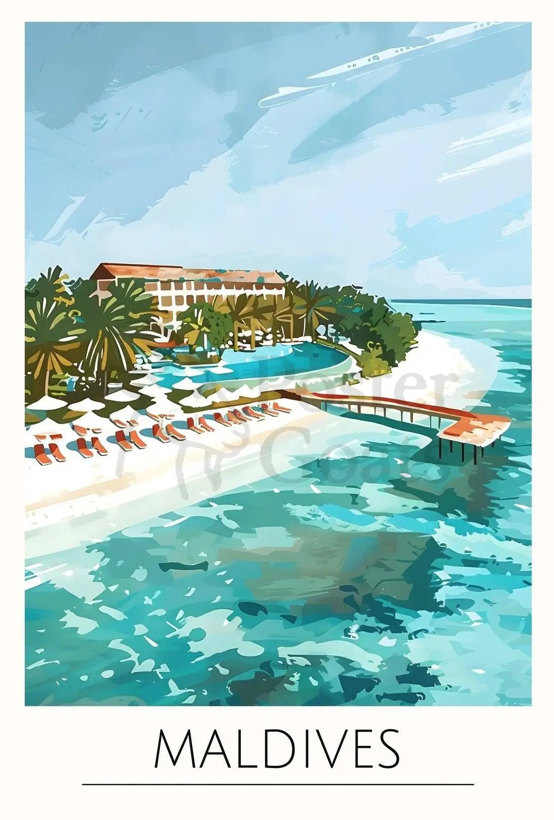 Maldives Island Paradise Travel Poster PosterGoat