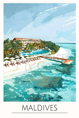 Maldives Island Paradise Travel Poster PosterGoat