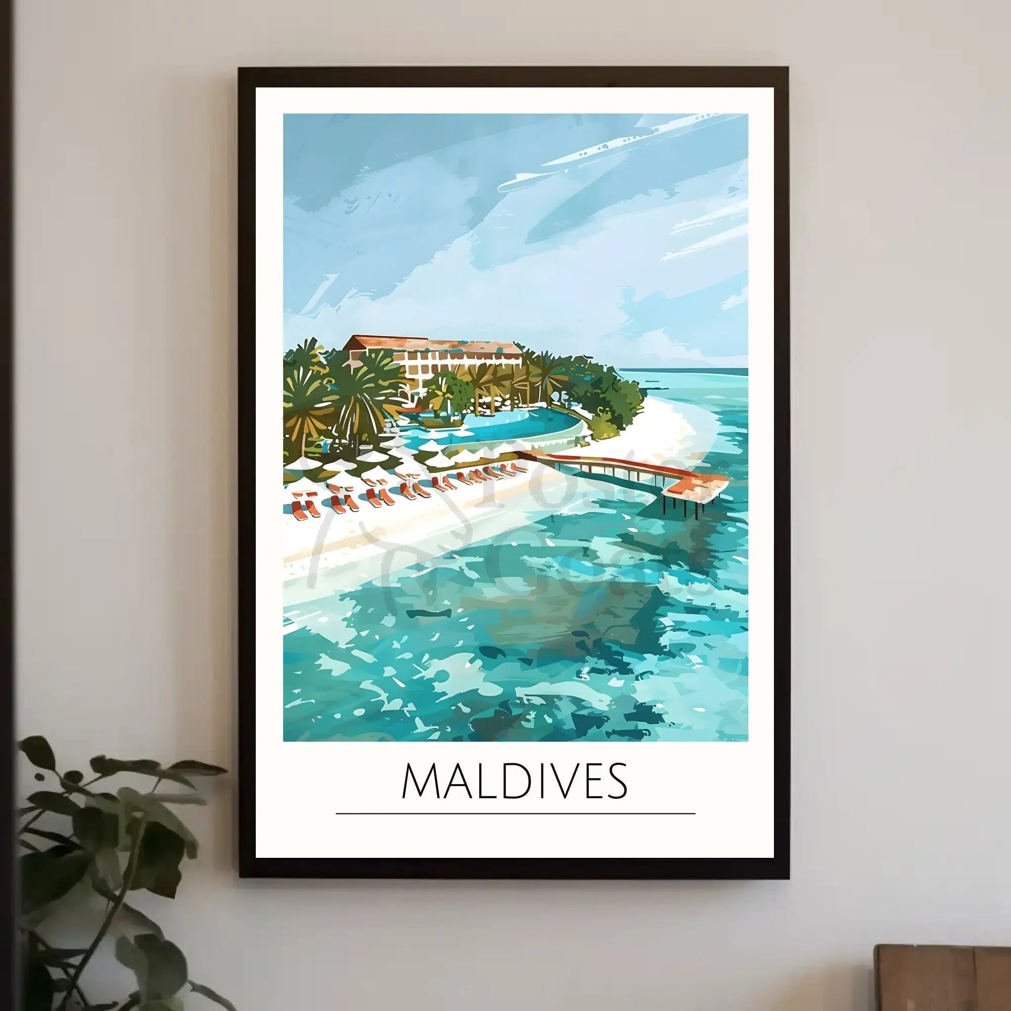 Maldives Island Paradise Travel Poster PosterGoat