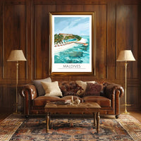 Maldives Island Paradise Travel Poster PosterGoat