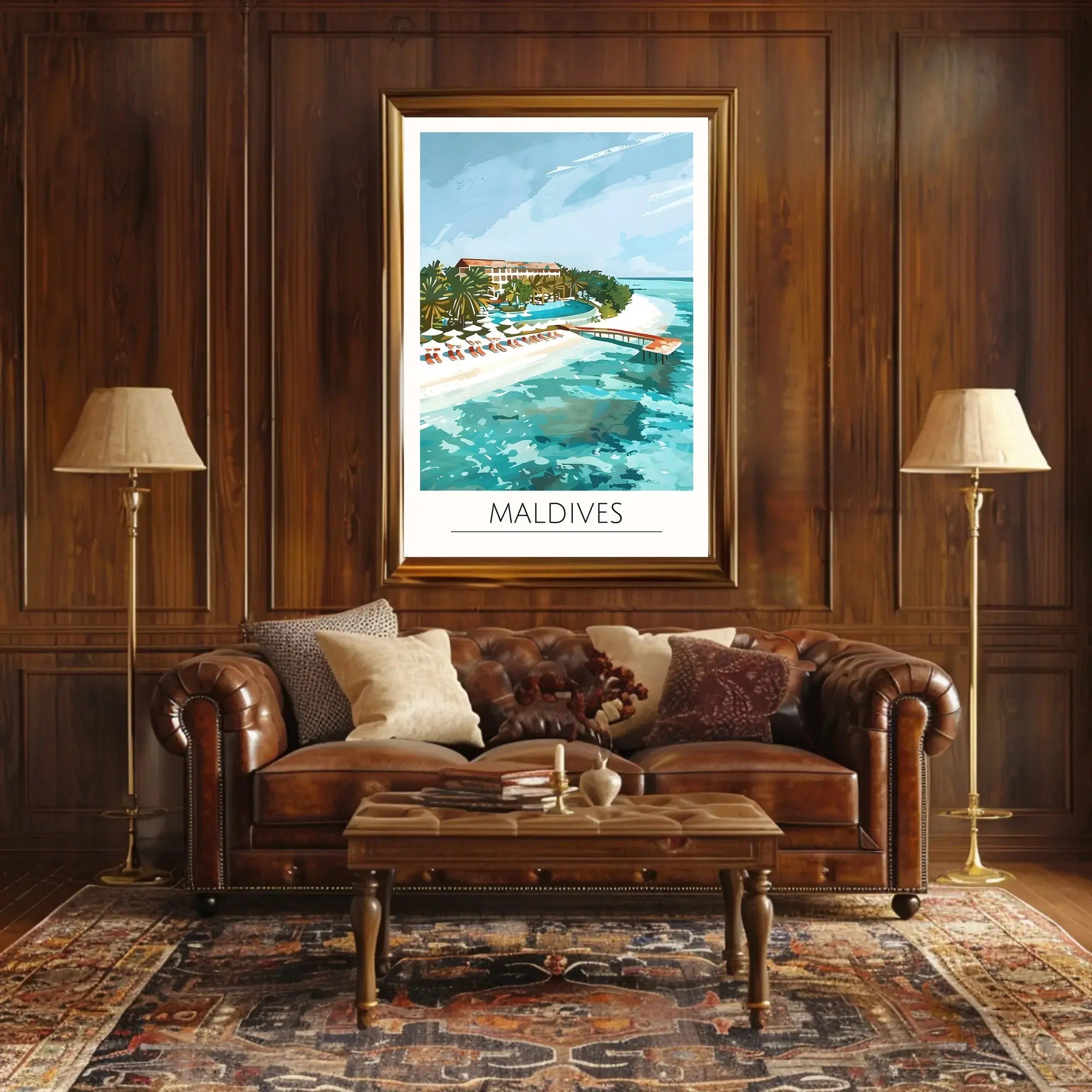 Maldives Island Paradise Travel Poster PosterGoat