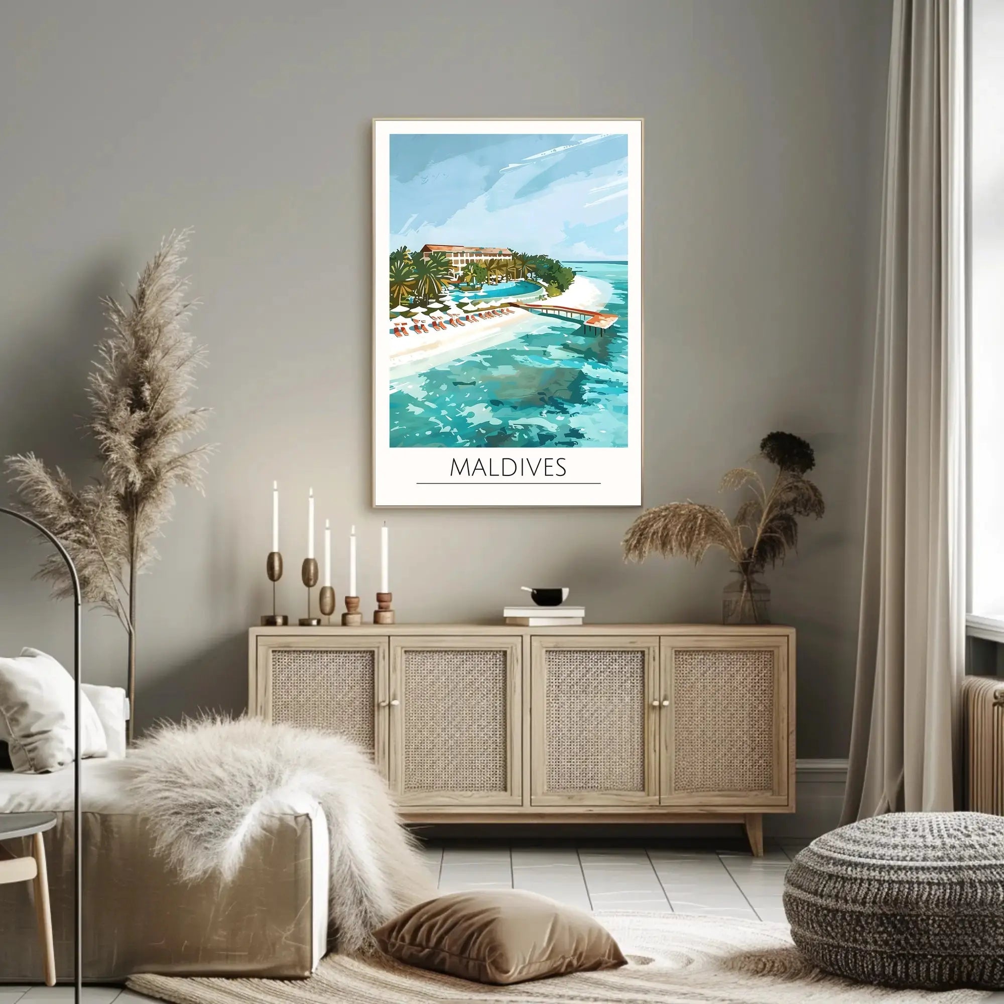 Maldives Island Paradise Travel Poster PosterGoat