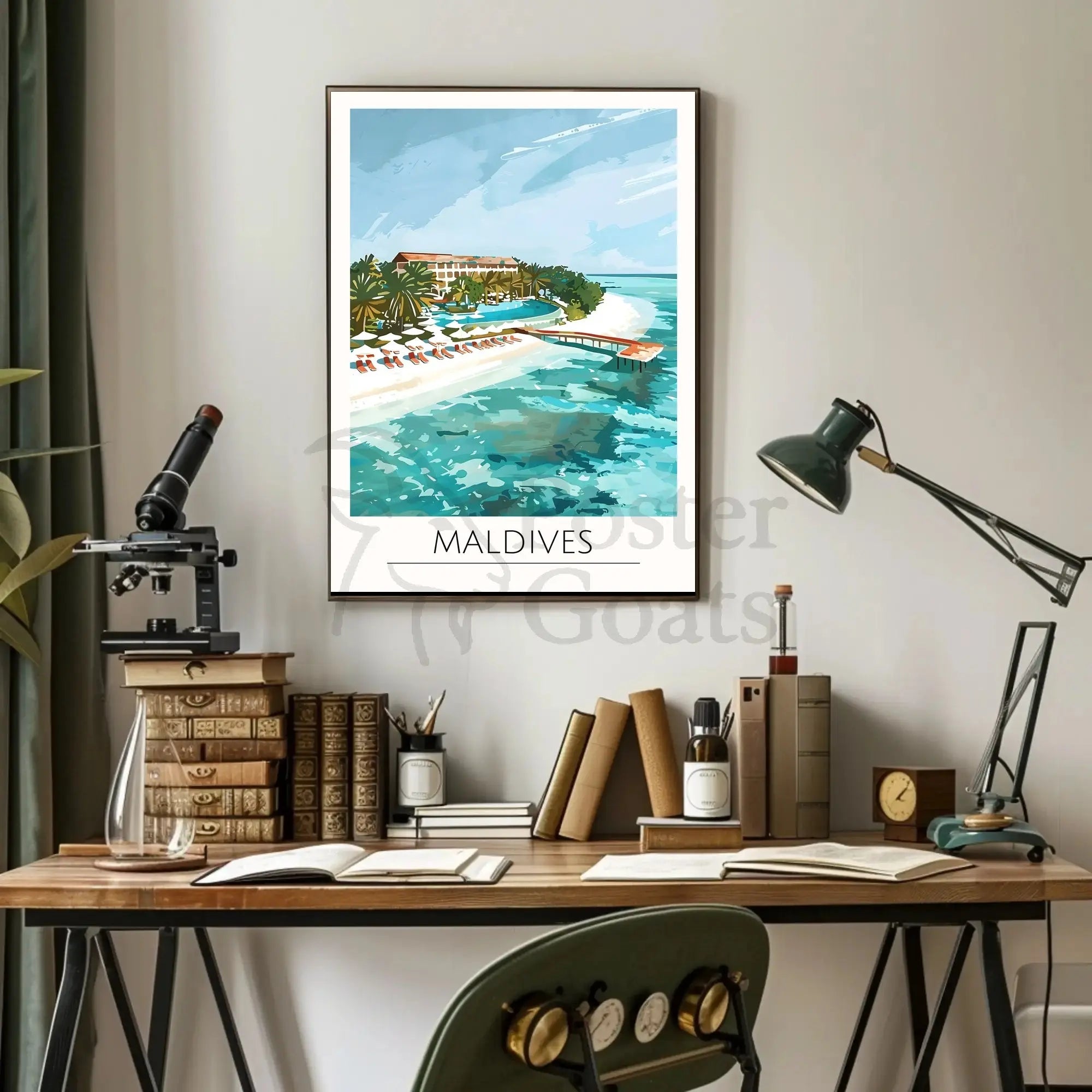Maldives Island Paradise Travel Poster PosterGoat