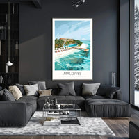 Maldives Island Paradise Travel Poster PosterGoat