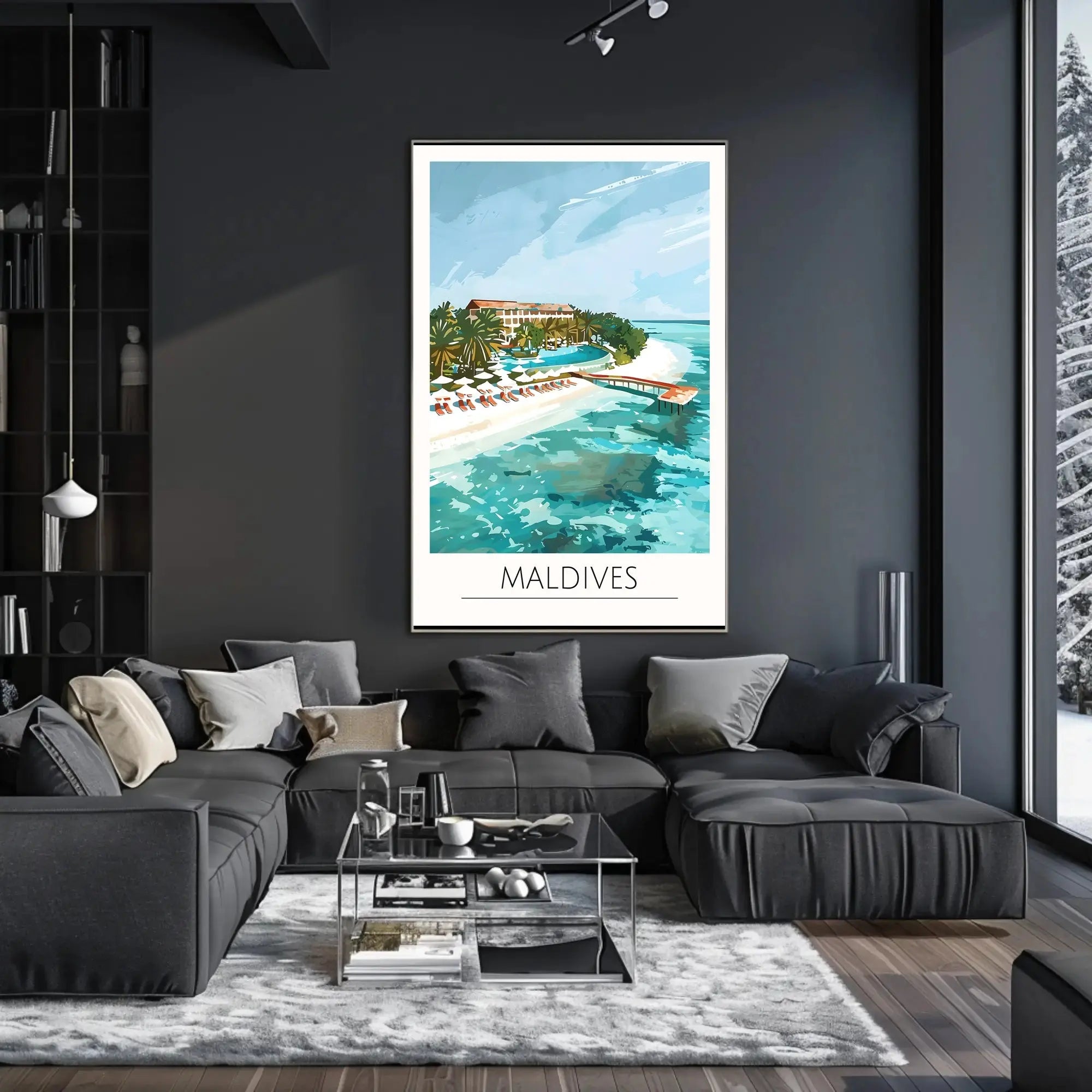 Maldives Island Paradise Travel Poster PosterGoat