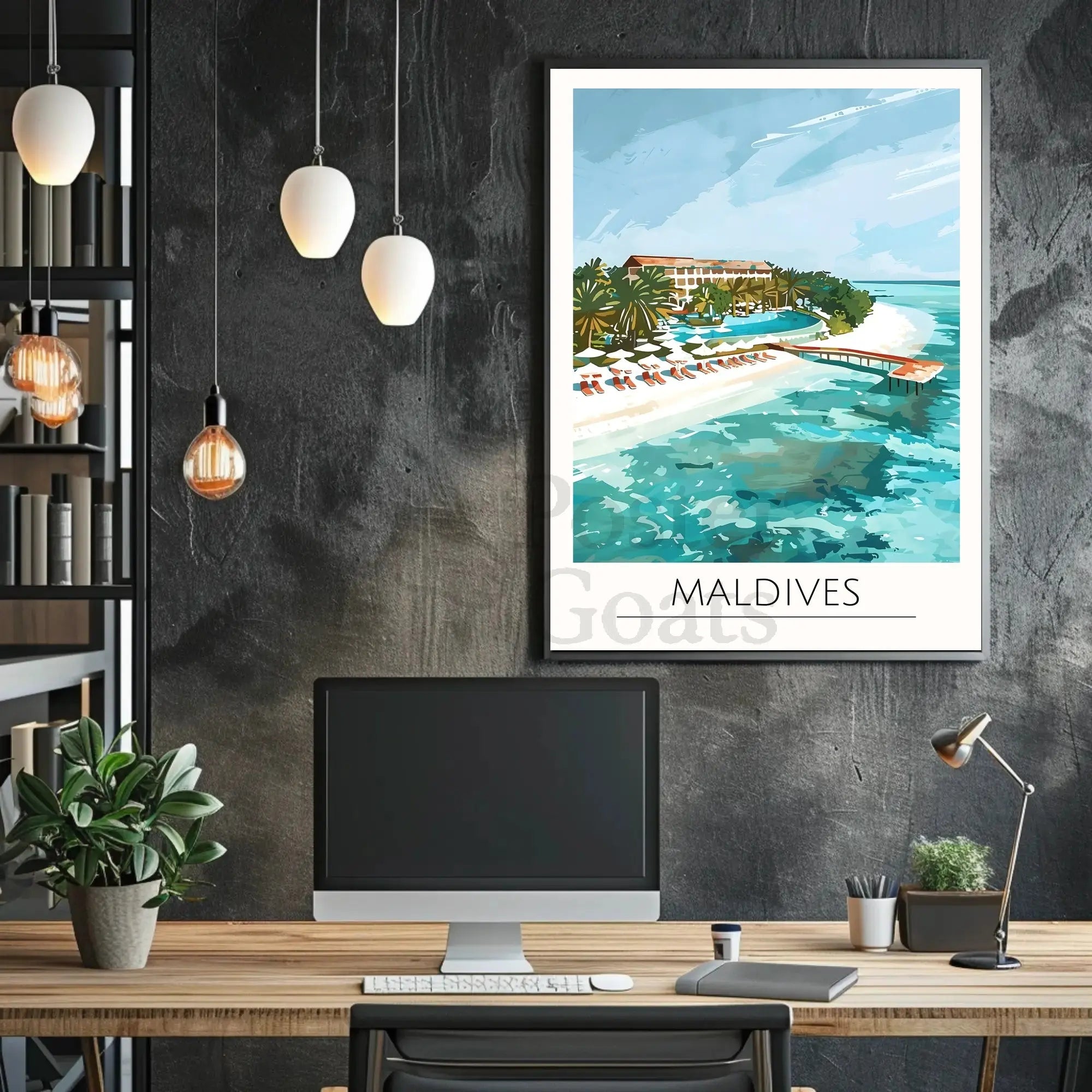 Maldives Island Paradise Travel Poster PosterGoat