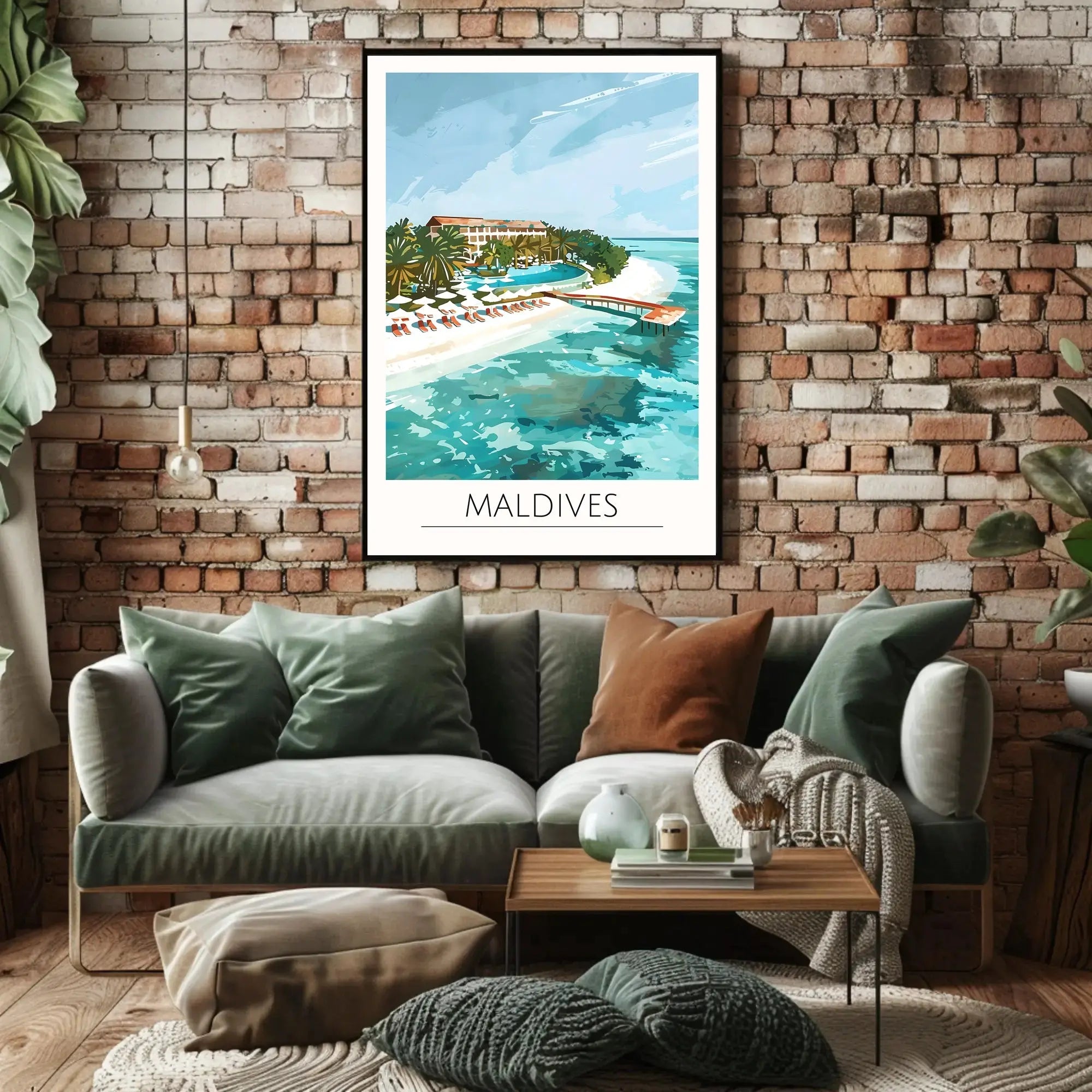 Maldives Island Paradise Travel Poster PosterGoat