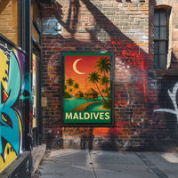 Maldives Tranquil Escape Vintage Travel Poster PosterGoat