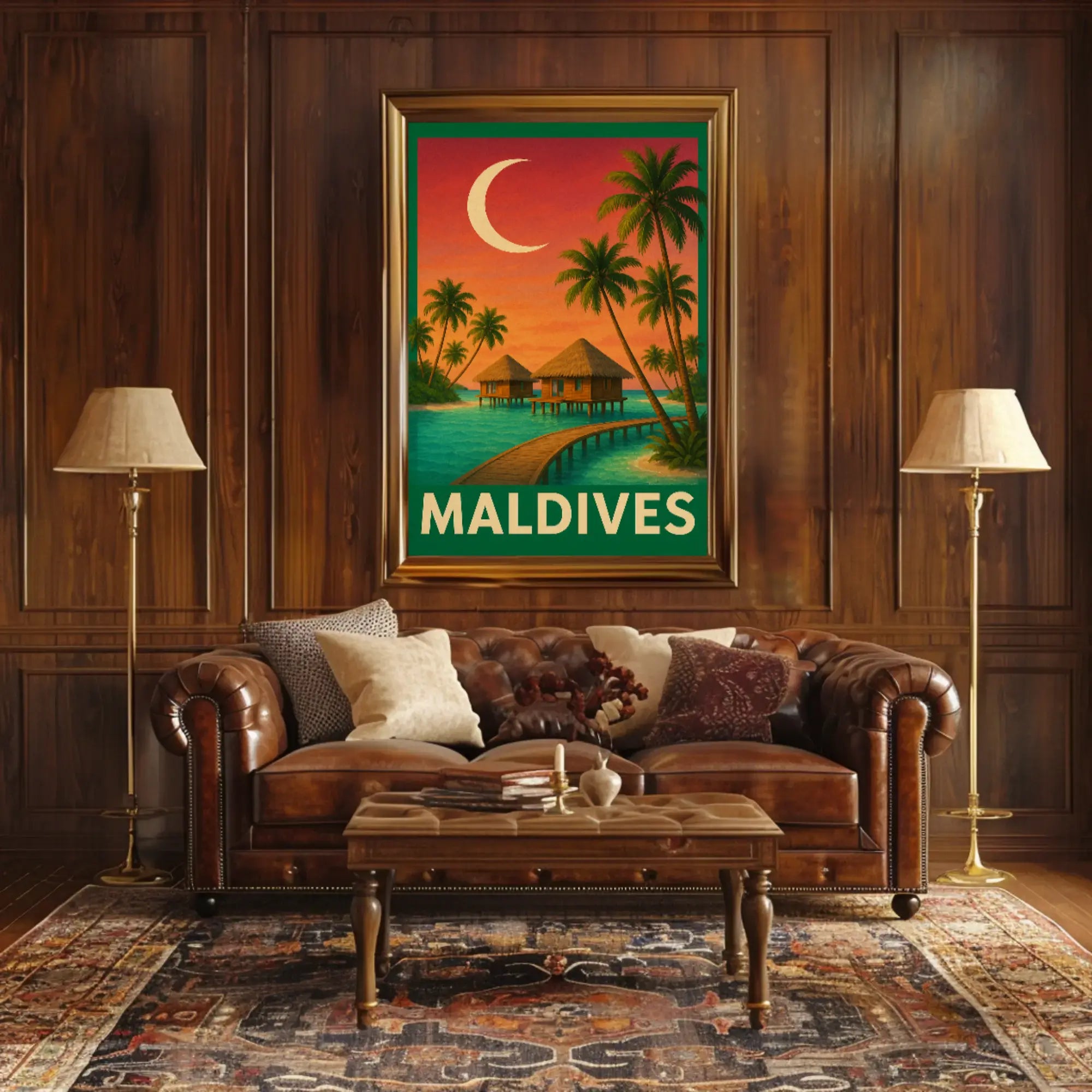 Maldives Tranquil Escape Vintage Travel Poster PosterGoat