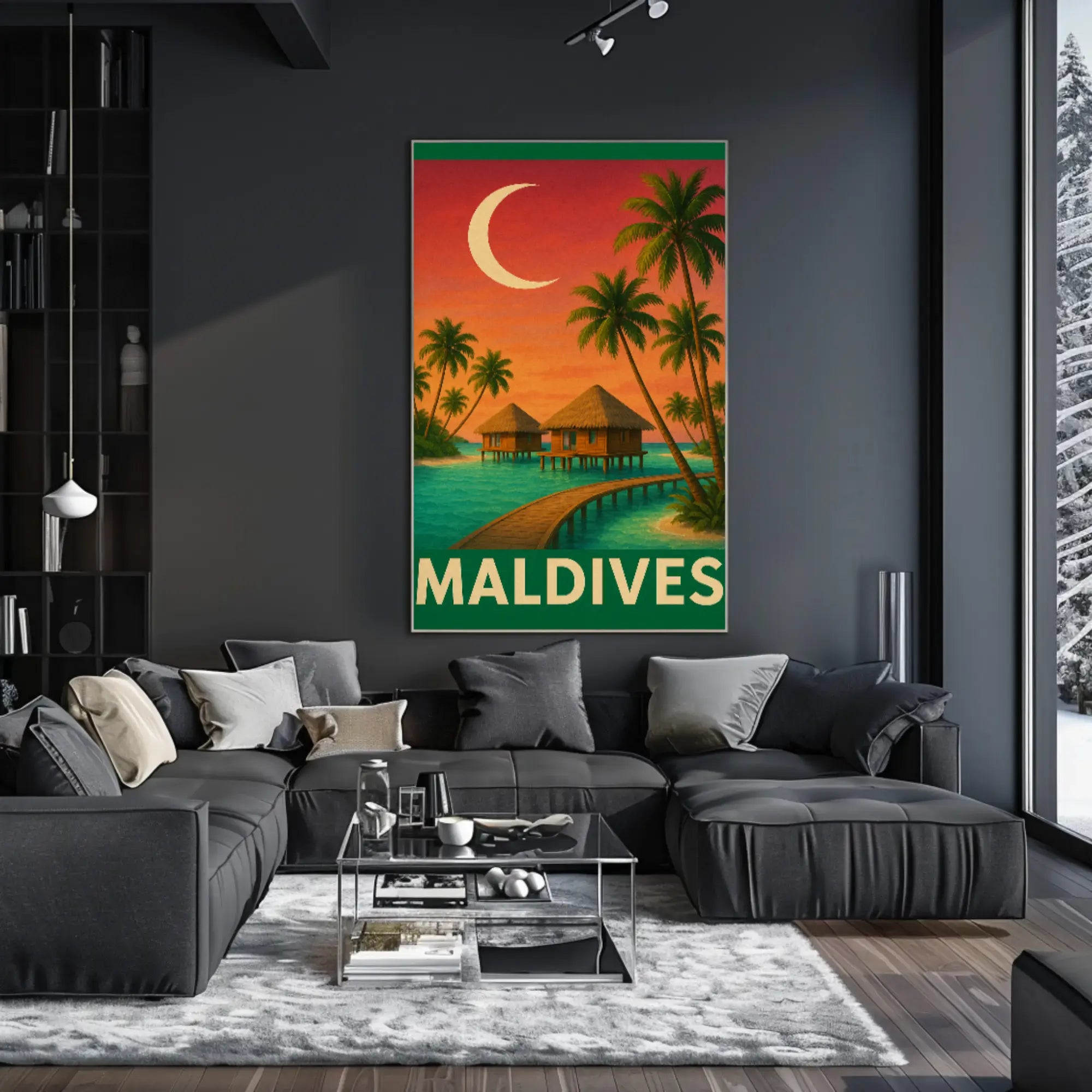 Maldives Tranquil Escape Vintage Travel Poster PosterGoat