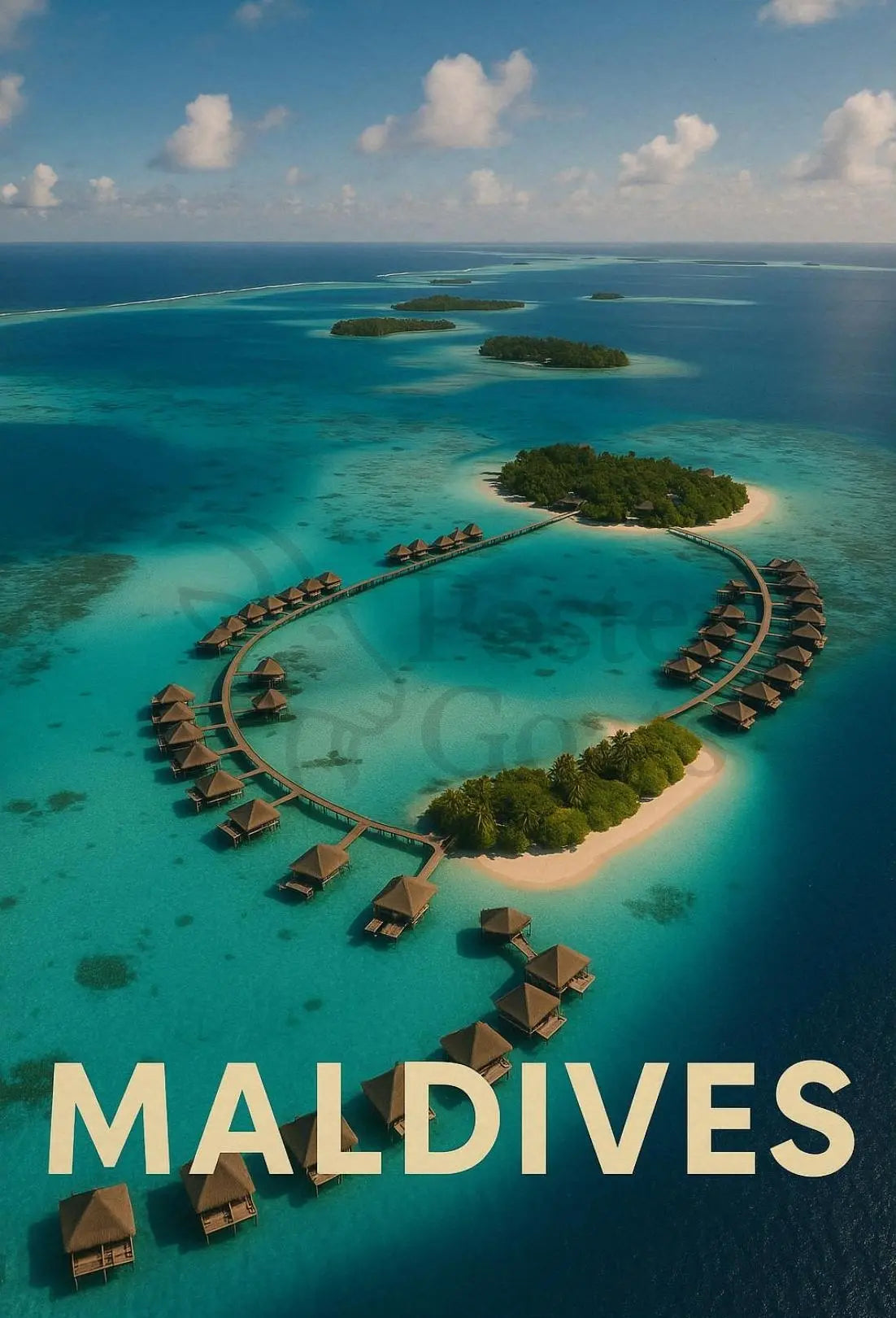 Maldives Tropical Escape Travel Poster PosterGoat