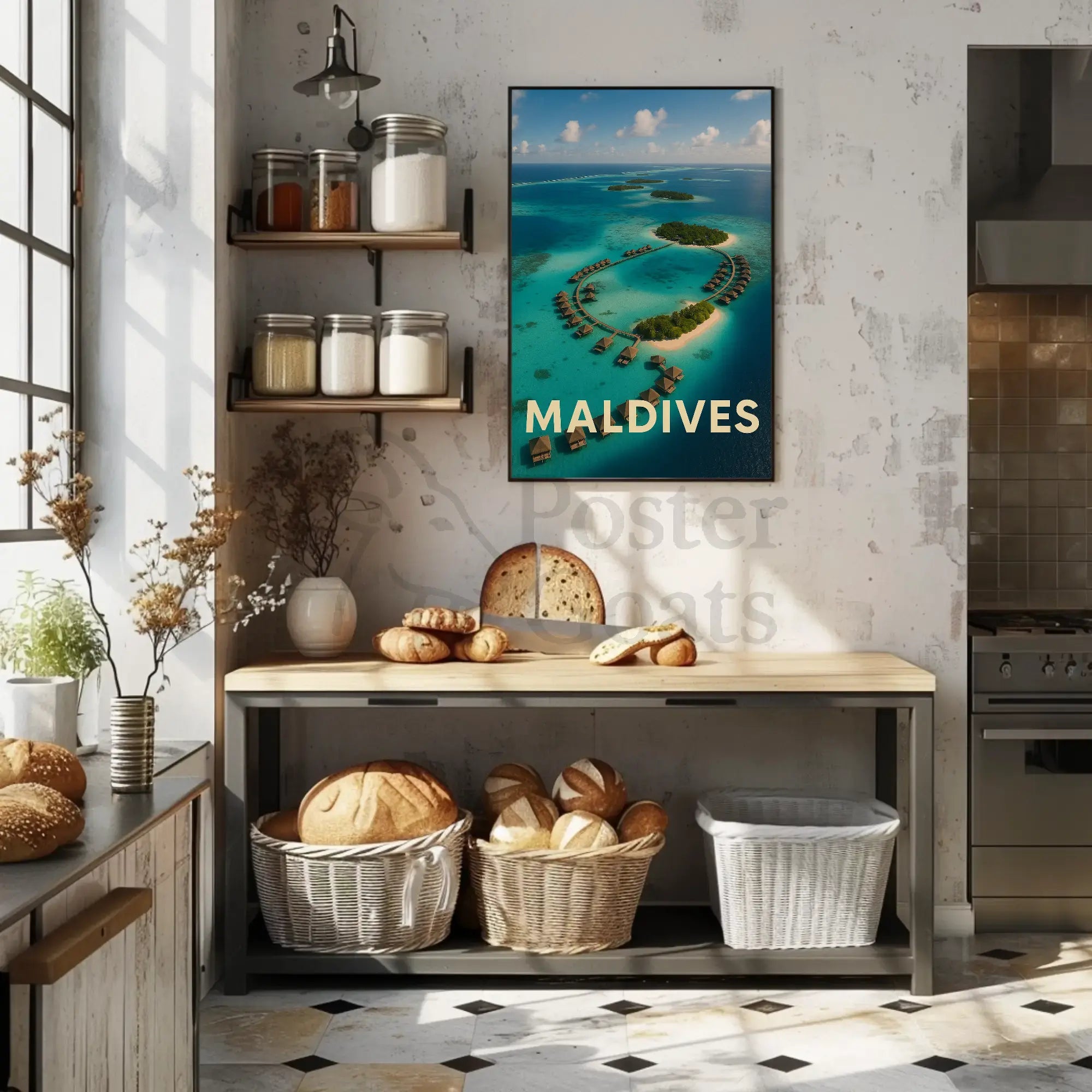 Maldives Tropical Escape Travel Poster PosterGoat