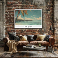 Maldives Tropical Escape Vintage Travel Poster PosterGoat