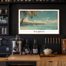 Maldives Tropical Escape Vintage Travel Poster PosterGoat