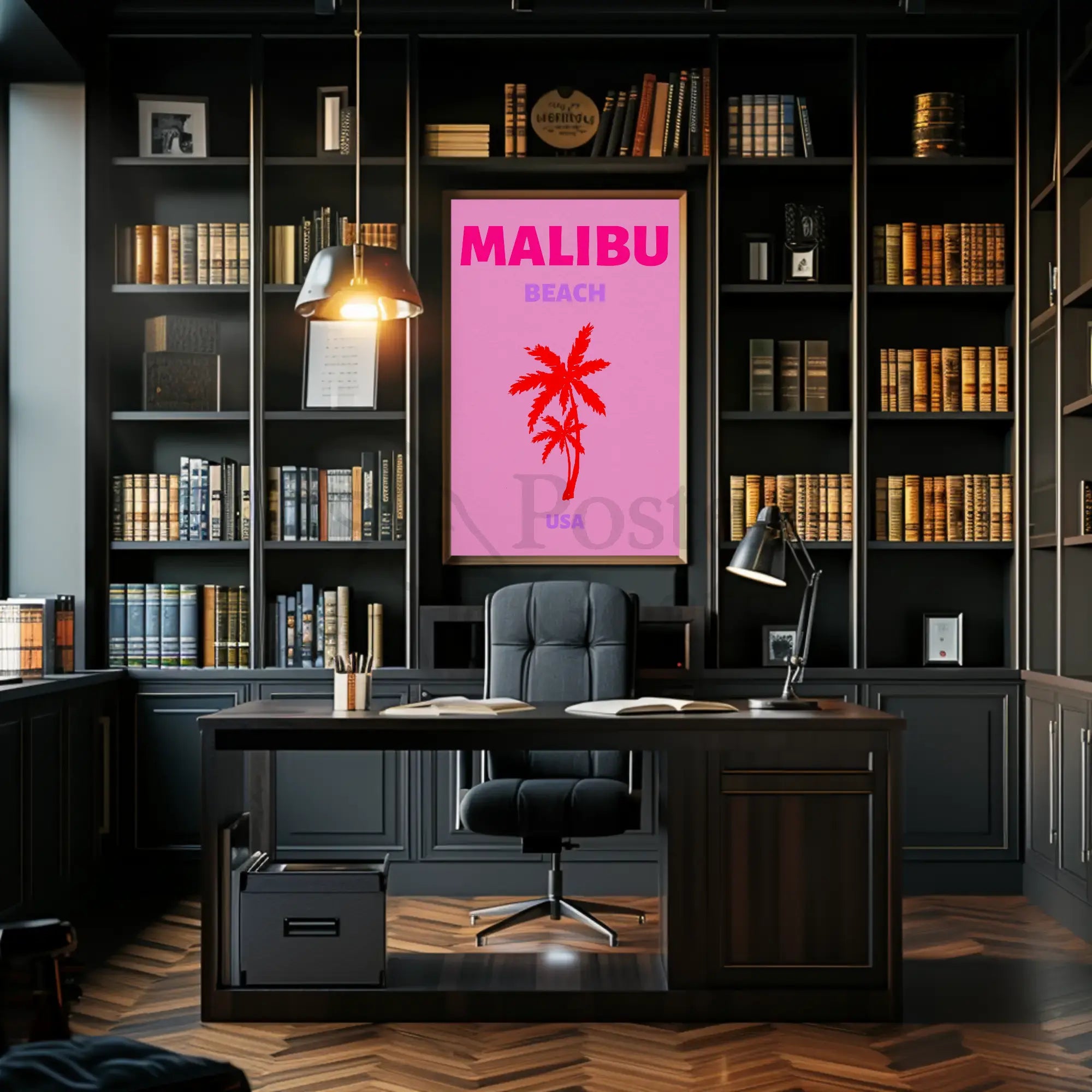 Malibu Beach Retro Vibes Travel Poster PosterGoat