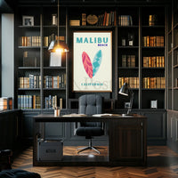 Malibu Beach Surfboards Travel Poster PosterGoat