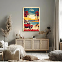 Mallorca Beaches Vintage Travel Advertisement Poster PosterGoat