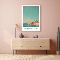 Maltese Islands Vintage Travel Art Poster PosterGoat