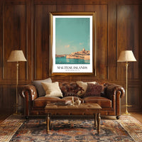 Maltese Islands Vintage Travel Art Poster PosterGoat