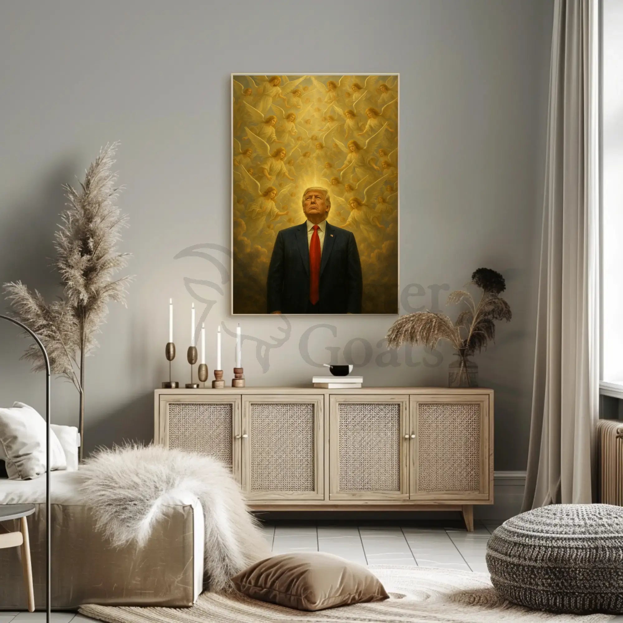 Man with Angels in Majestic Renaissance Artistic Poster PosterGoat