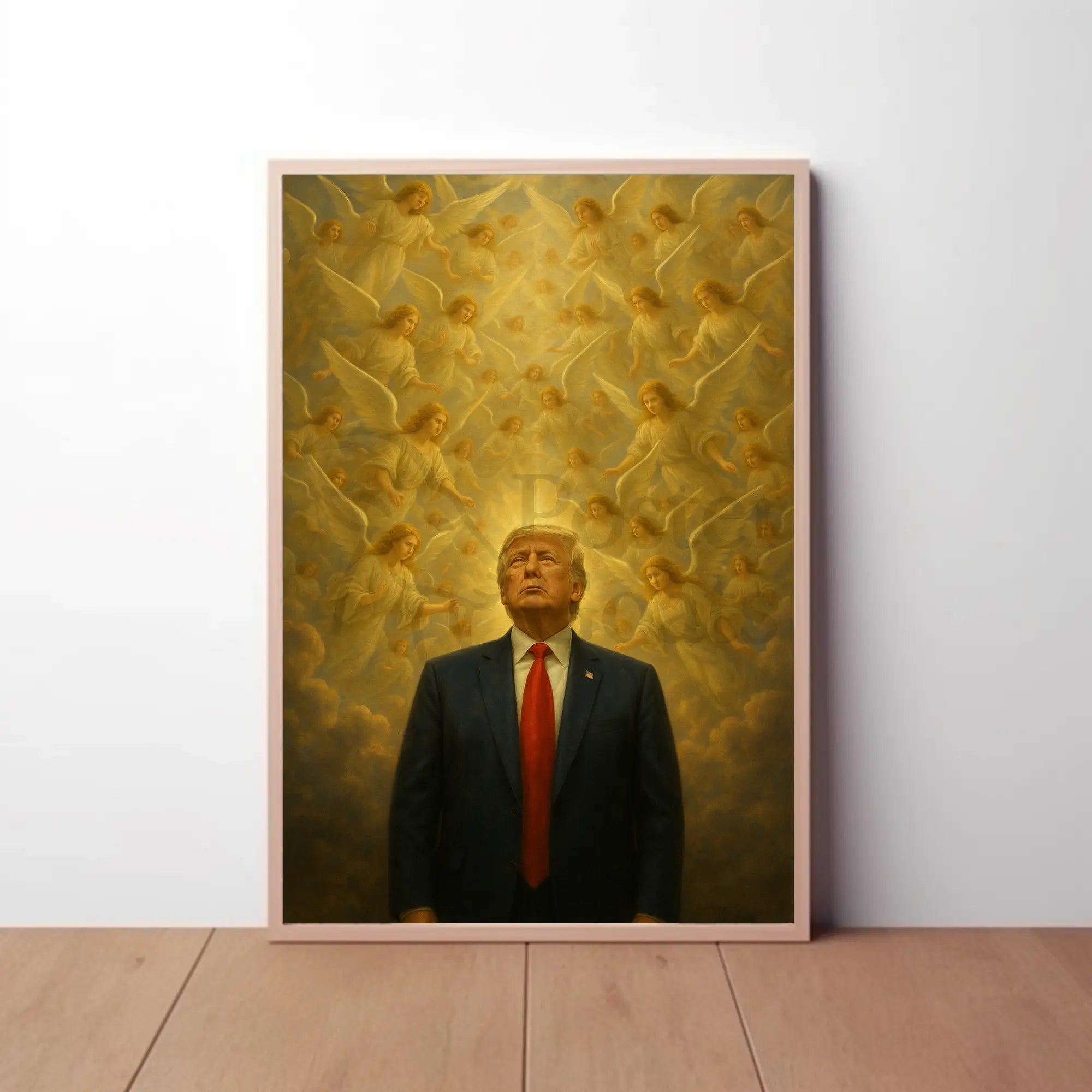 Man with Angels in Majestic Renaissance Artistic Poster PosterGoat