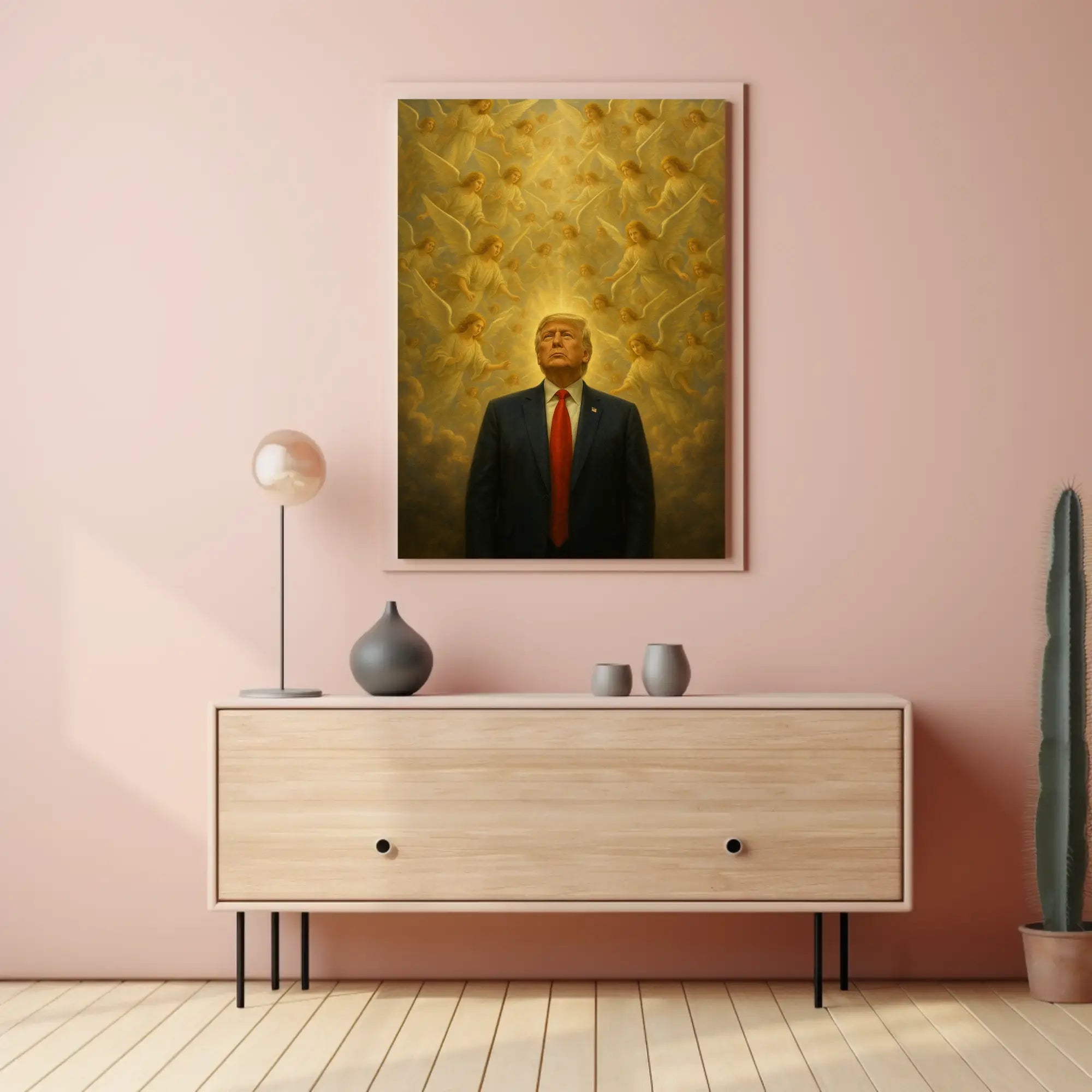 Man with Angels in Majestic Renaissance Artistic Poster PosterGoat