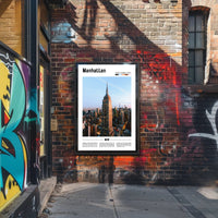 Manhattan Skyline Empire State Building Travel Poster PosterGoat