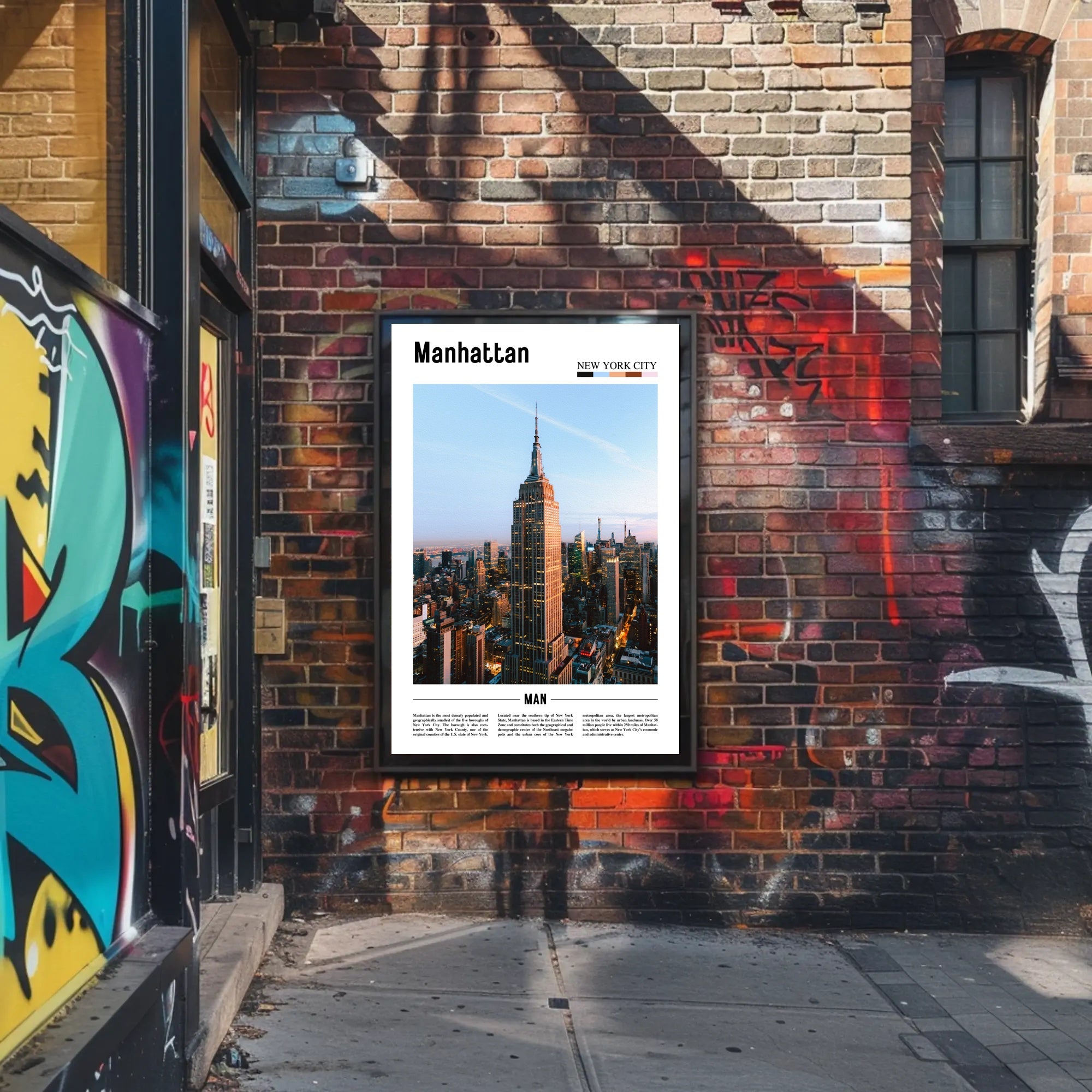 Manhattan Skyline Empire State Building Travel Poster PosterGoat