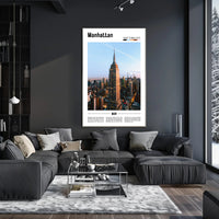 Manhattan Skyline Empire State Building Travel Poster PosterGoat