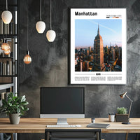 Manhattan Skyline Empire State Building Travel Poster PosterGoat