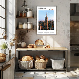 Manhattan Skyline Empire State Building Travel Poster PosterGoat