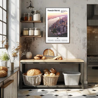 Manhattan Skyline Financial District travel poster PosterGoat