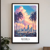 Manila Skyline at Sunset Cityscape Poster PosterGoat