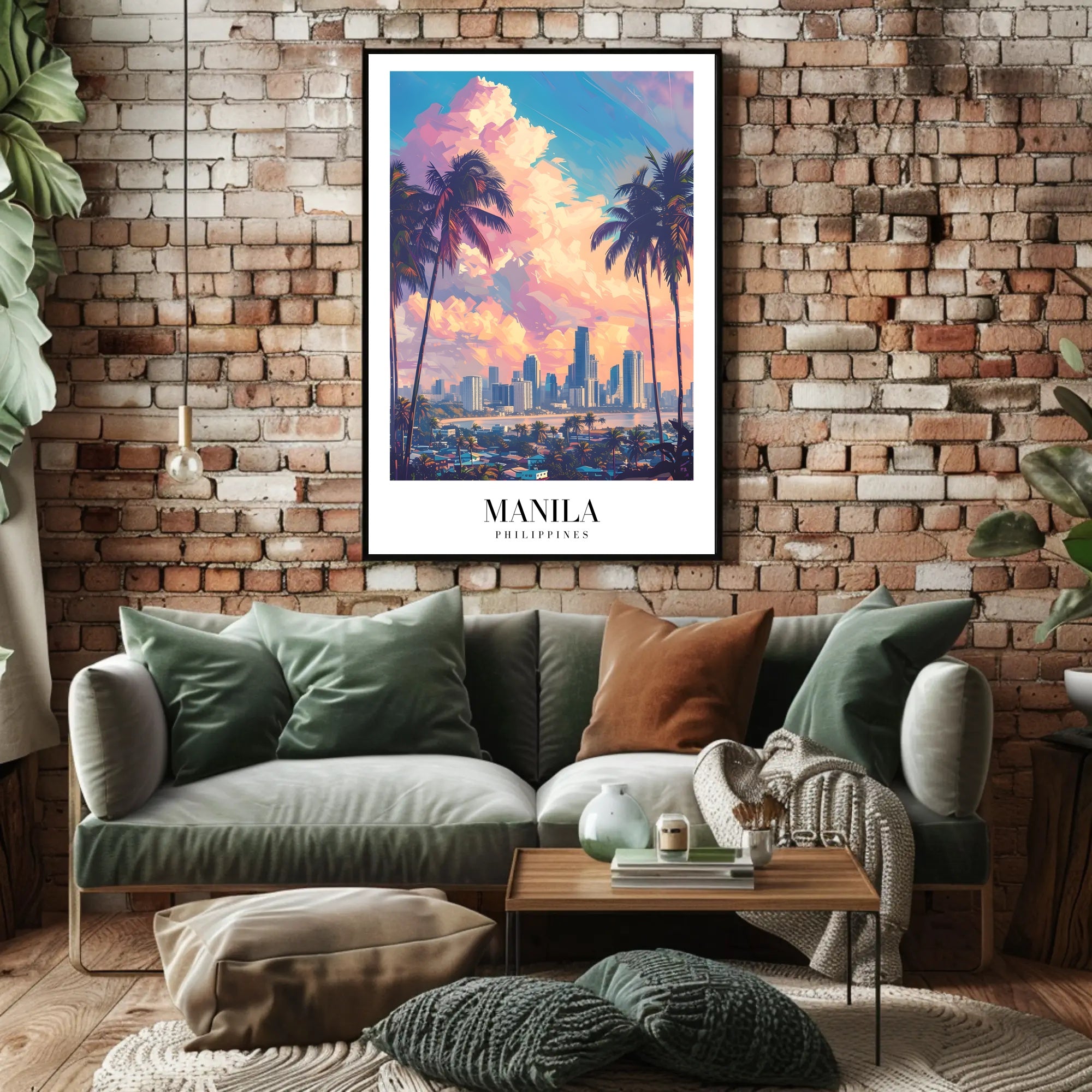 Manila Skyline at Sunset Cityscape Poster PosterGoat