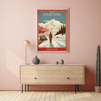Manitoba Winter Vintage Landscape Travel Poster PosterGoat
