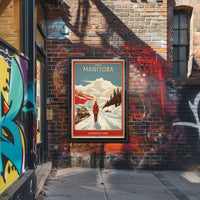Manitoba Winter Vintage Landscape Travel Poster PosterGoat