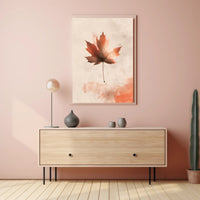 Maple Leaf Abstract Art: Serene Seasonal Autumn Poster PosterGoat