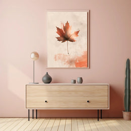 Maple Leaf Abstract Art: Serene Seasonal Autumn Poster PosterGoat