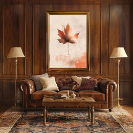 Maple Leaf Abstract Art: Serene Seasonal Autumn Poster PosterGoat